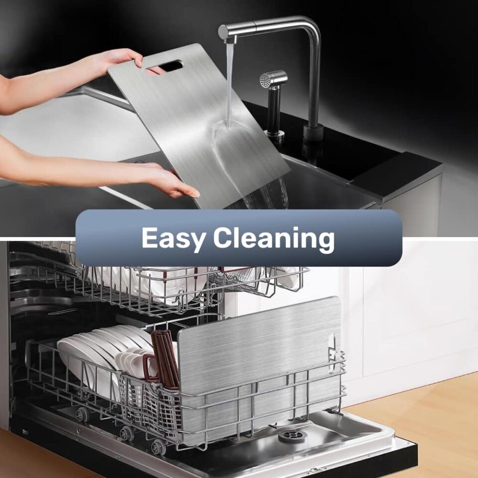 Katori titanium cutting board in a modern kitchen